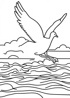かもめの塗り絵