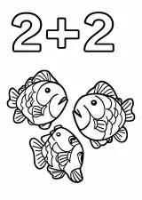 かずあわせ「2+2」の塗り絵