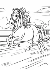 ドガ風・馬の塗り絵