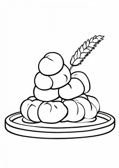 お月見団子の塗り絵