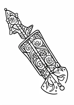 破魔矢の塗り絵