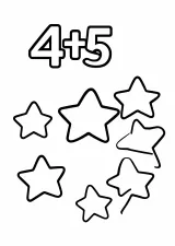 かずあわせ「4+5」の塗り絵