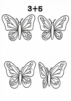 かずあわせ「3+5」の塗り絵