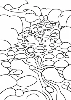 小川の塗り絵