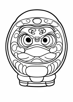 だるまの塗り絵（高齢者向け・簡単）