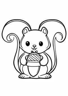 リスの塗り絵（どんぐり付き）