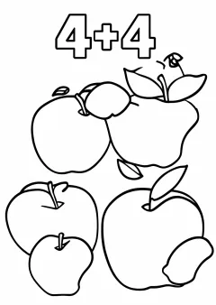 かずあわせ「4+4」の塗り絵