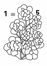 かずあわせ「1+5」の塗り絵