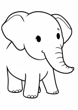 ぞうの赤ちゃんの塗り絵