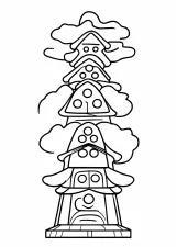 だるま落としの塗り絵