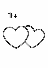 かずあわせ「1+1」の塗り絵