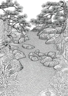 日本庭園の風景画（大人向け）