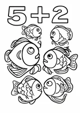 かずあわせ「5+2」の塗り絵