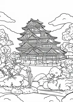 福山城の塗り絵