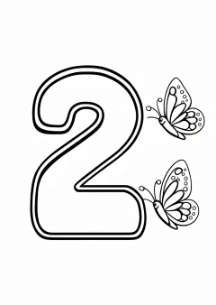 すうじ「2」の塗り絵