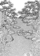 日本庭園の風景画（大人向け）