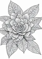 椿の植物画（大人向け）