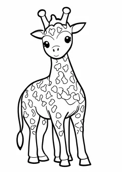キリンの赤ちゃんの塗り絵
