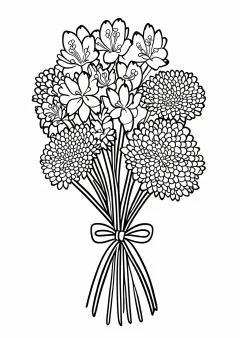 敬老の日の花束(りんどう・小菊)