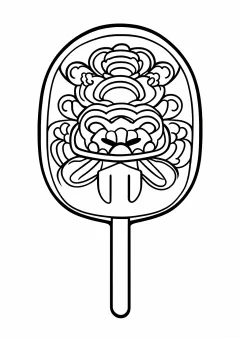 羽子板の塗り絵