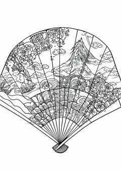 扇子の塗り絵