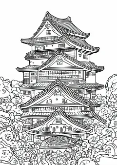 彦根城の塗り絵