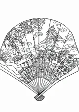 扇子の塗り絵