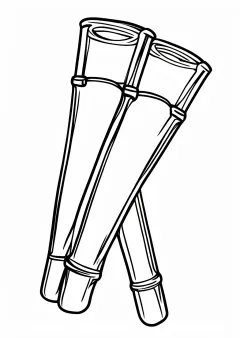 竹馬の塗り絵