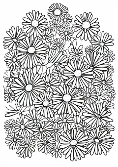 コスモスの塗り絵