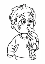 パイプをくわえた少年の塗り絵