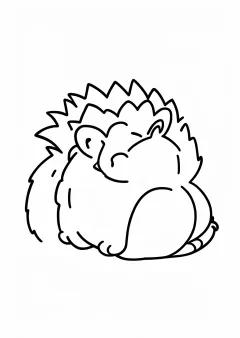 ハリネズミの塗り絵