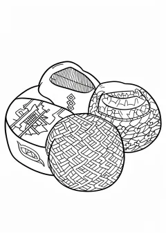お手玉の塗り絵