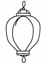 お盆・提灯の塗り絵