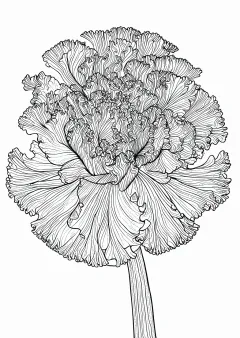 カーネーションの植物画（大人向け）