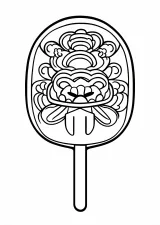 羽子板の塗り絵