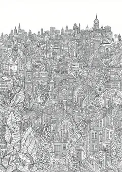都市の風景画（大人向け）