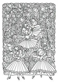 ドガ風・ダンスの塗り絵