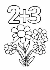 かずあわせ「2+3」の塗り絵