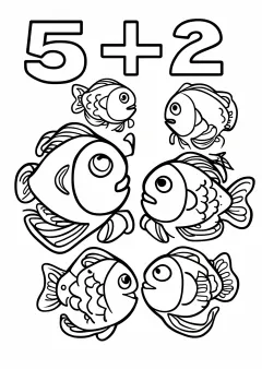 かずあわせ「5+2」の塗り絵
