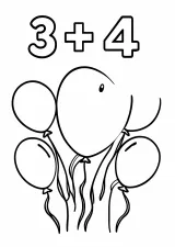 かずあわせ「3+4」の塗り絵