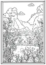 モネ風・窓の塗り絵