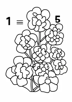 かずあわせ「1+5」の塗り絵