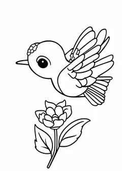 ハチドリの塗り絵