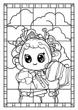 市松文様の塗り絵