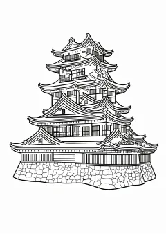 出雲城の塗り絵