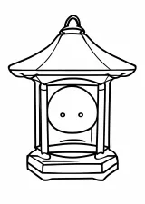 お盆の迎え火の塗り絵