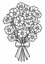 お花の塗り絵（花束）