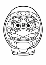 だるまの塗り絵（高齢者向け・簡単）