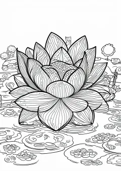 睡蓮の塗り絵