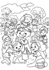 ルノワール風・子供の塗り絵
